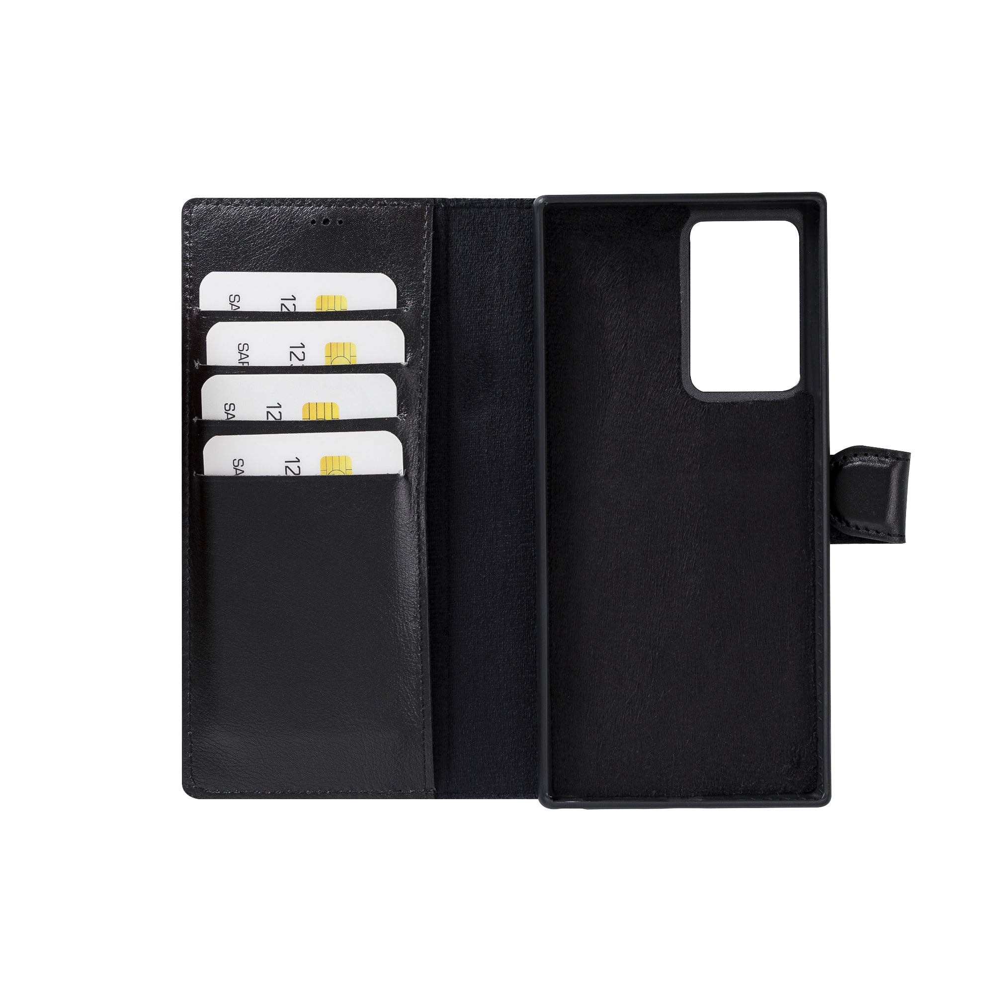 Magic Magnetic Detachable Leather Wallet Case for Samsung Galaxy Note 20 Ultra / Note 20 Ultra 5G (6.9") - BLACK - saracleather