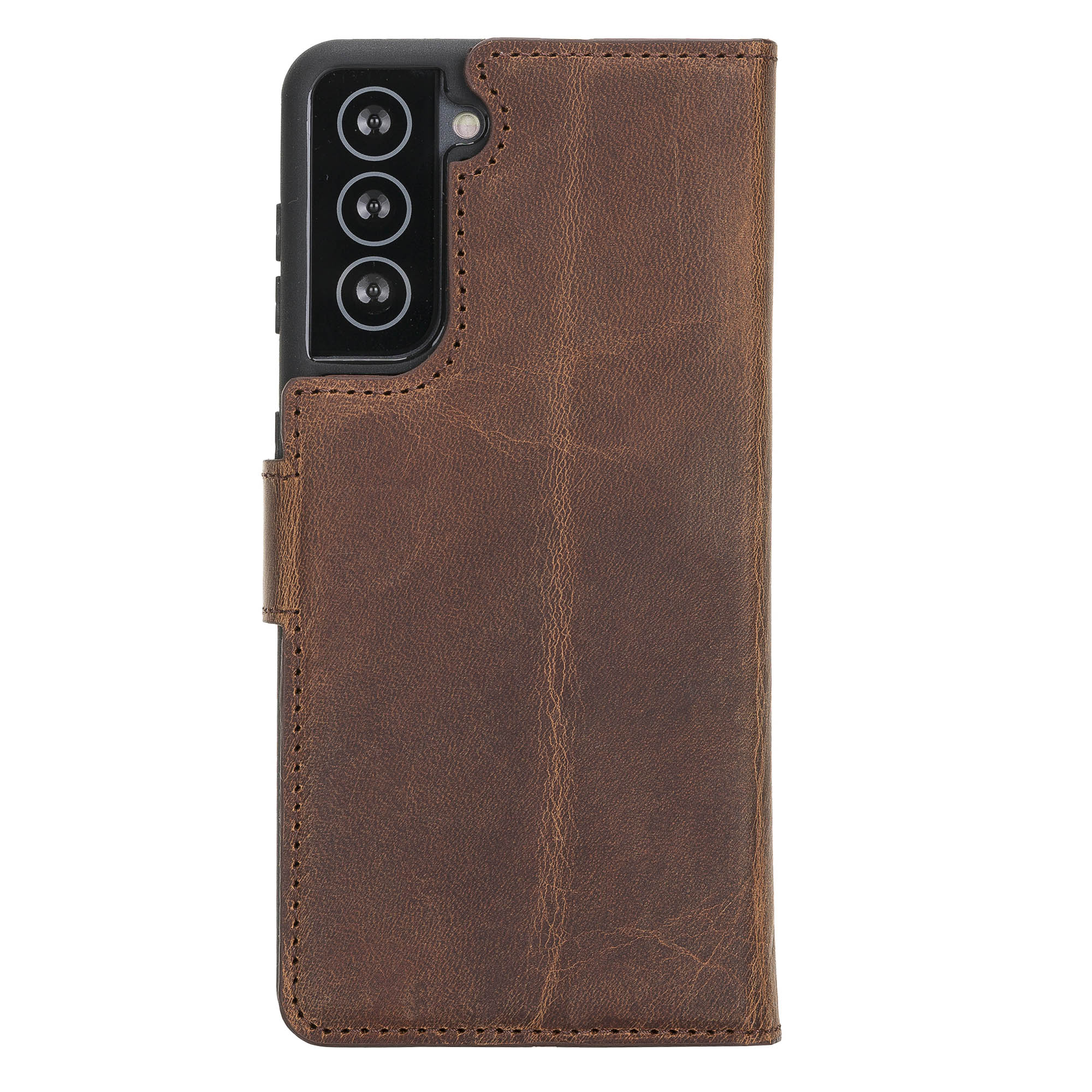 Magic Magnetic Detachable Leather Wallet Case for Samsung Galaxy S21 5G (6.2") - BROWN - saracleather