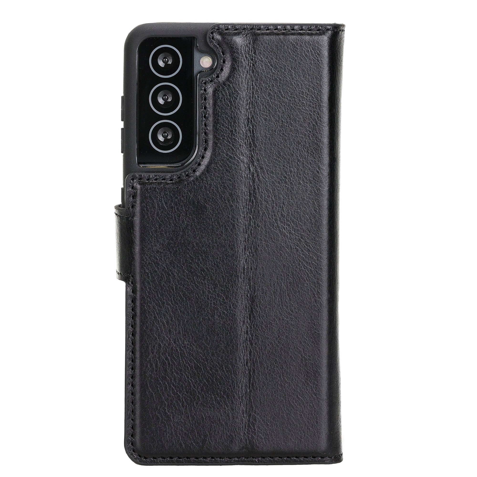 Magic Magnetic Detachable Leather Wallet Case for Samsung Galaxy S21 5G (6.2") - BLACK - saracleather