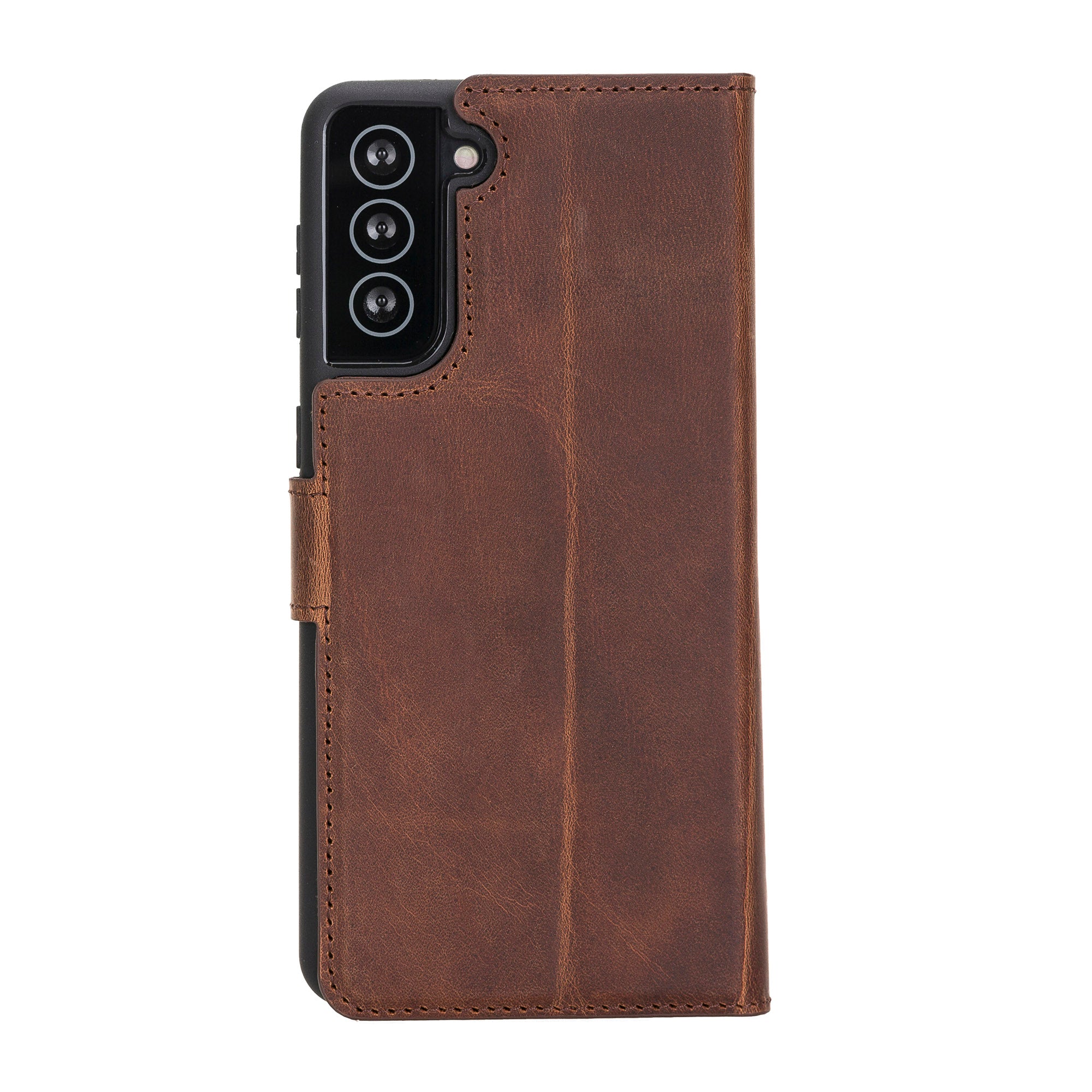 Magic Magnetic Detachable Leather Wallet Case for Samsung Galaxy S21 Plus 5G (6.7") - BROWN - saracleather