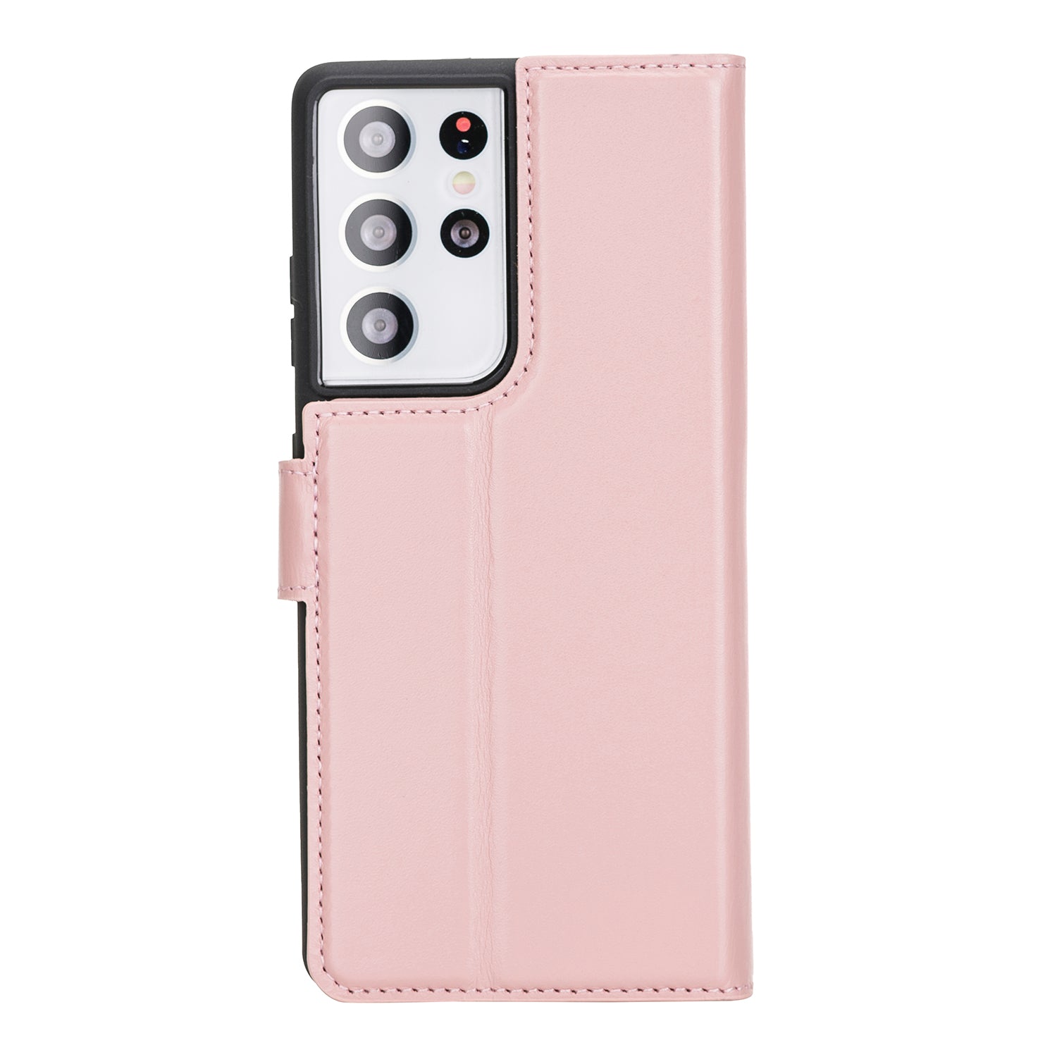 Magic Magnetic Detachable Leather Wallet Case with RFID for Samsung Galaxy S21 Ultra 5G (6.8") - PINK - saracleather