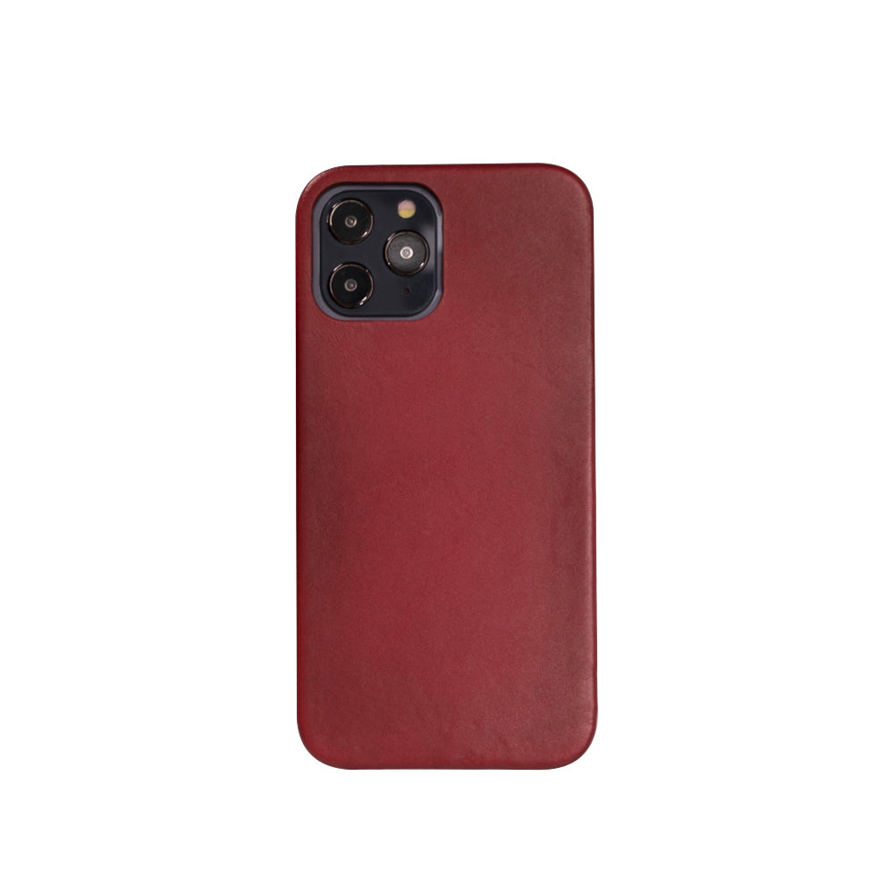 F360 Leather Back Cover Case for iPhone 12 Pro Max (6.7") - RED - saracleather