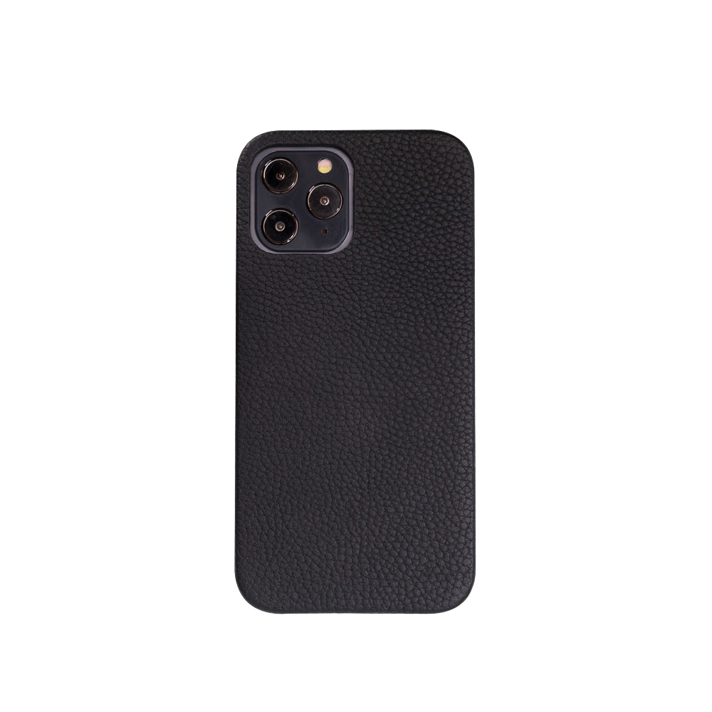 F360 Leather Back Cover Case for iPhone 12 Pro Max (6.7") - BLACK - saracleather