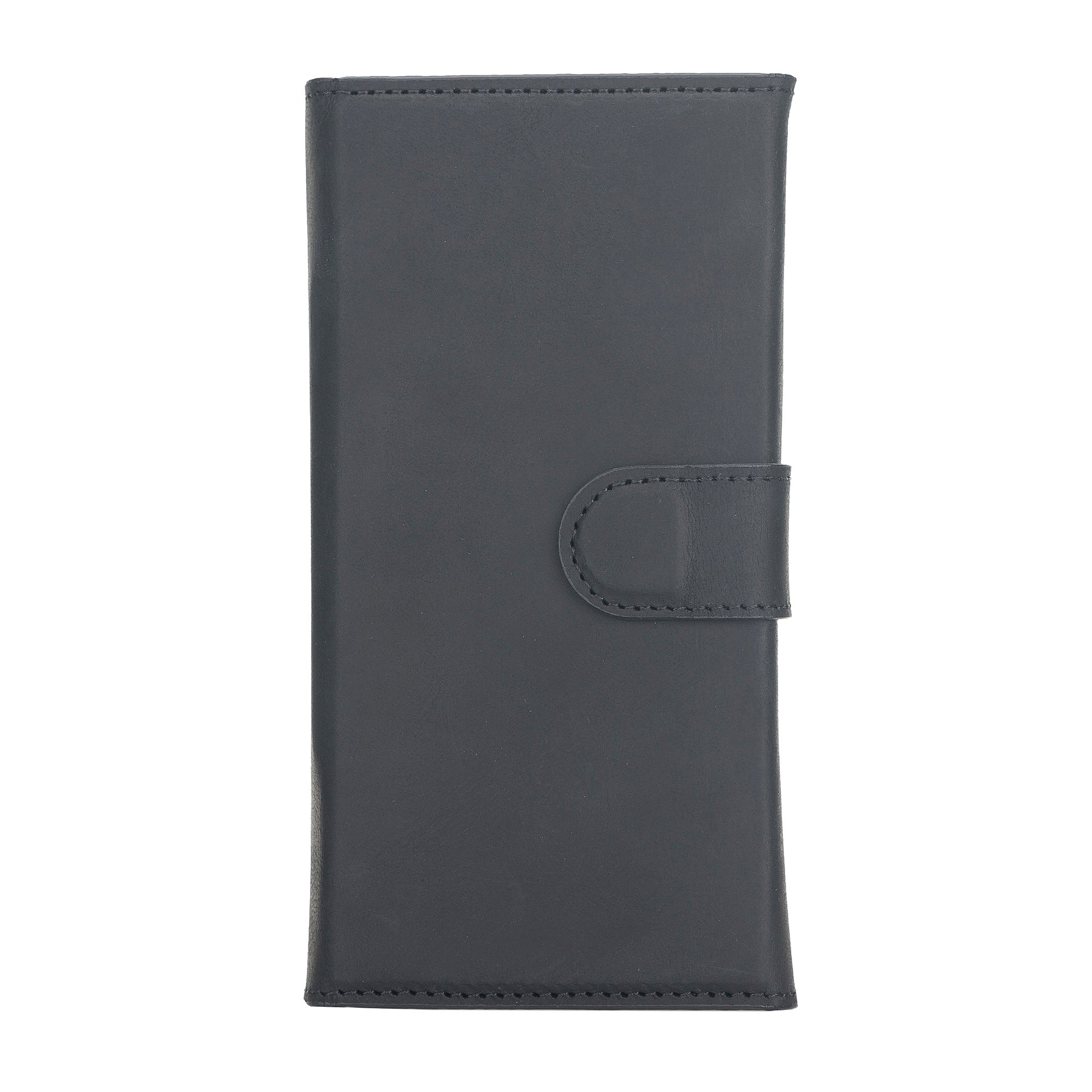 Santa Magnetic Detachable Leather Wallet Case for iPhone 12 Pro Max (6.7") - BLACK - saracleather