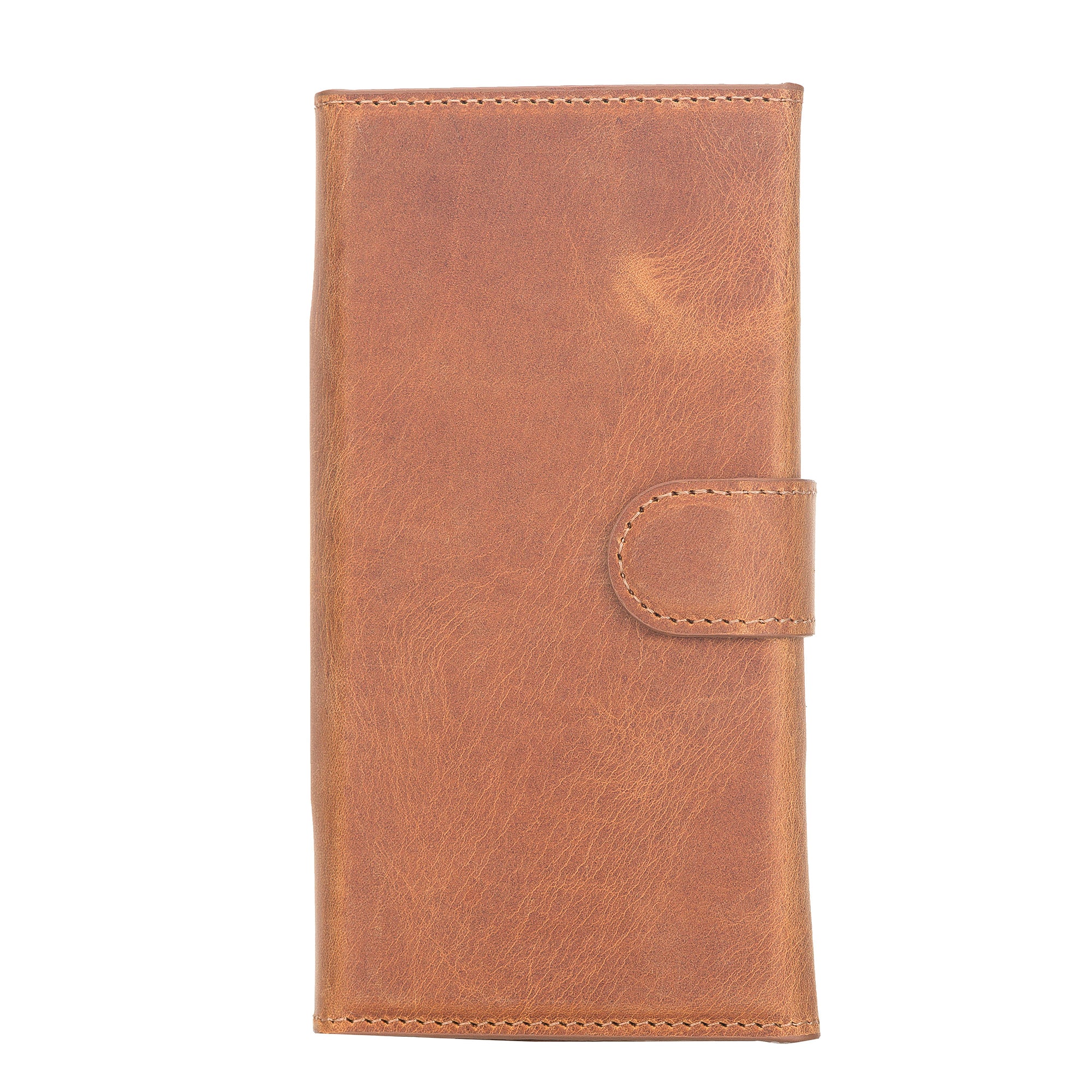 Santa Magnetic Detachable Leather Wallet Case for iPhone 12 Pro Max (6.7") - TAN - saracleather