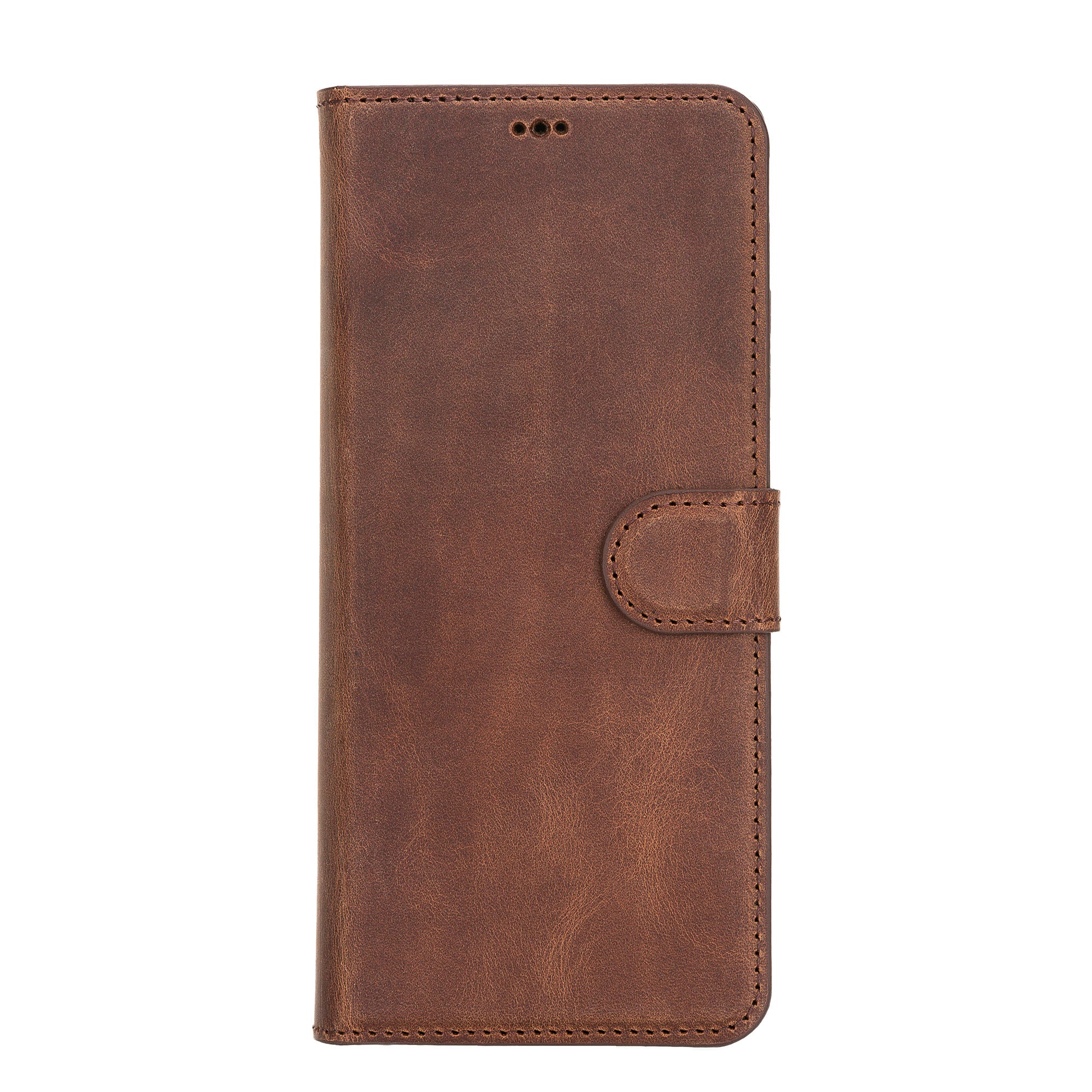 Magic Magnetic Detachable Leather Wallet Case for Samsung Galaxy S21 Ultra 5G (6.8") - BROWN - saracleather