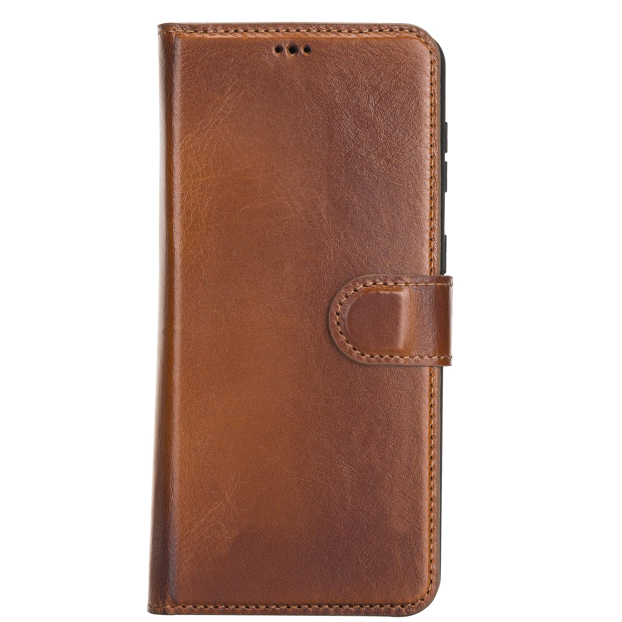 Magic Magnetic Detachable Leather Wallet Case for Samsung Galaxy S21 5G (6.2") - EFFECT BROWN - saracleather