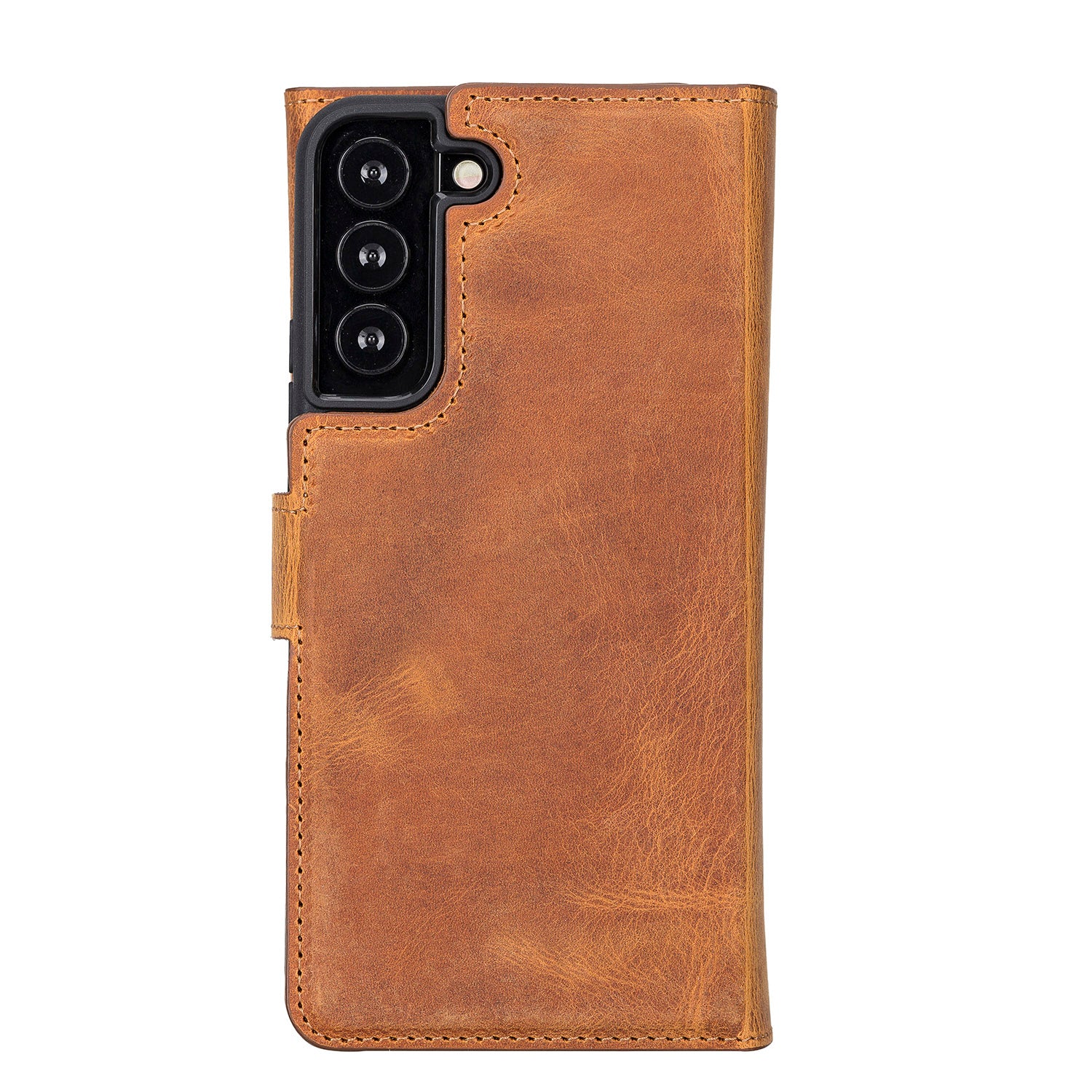 Santa Magnetic Detachable Leather Wallet Case for Samsung Galaxy S22 Plus (6.6") - TAN