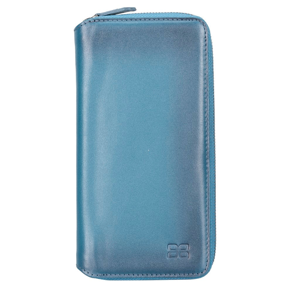 Pouch Magnetic Detachable Leather Wallet Case with RFID for Samsung Galaxy S22 Plus (6.6") - BLUE