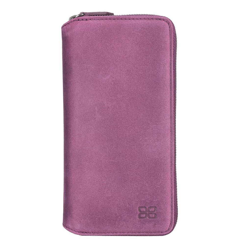 Pouch Magnetic Detachable Leather Wallet Case with RFID for Samsung Galaxy S22 Plus (6.6") - PURPLE