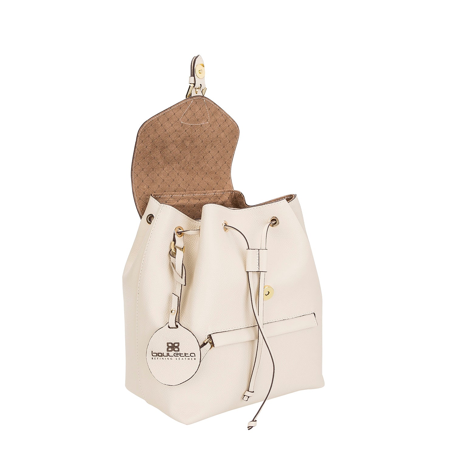 Eleni Women's Leather Bag - BEIGE - saracleather