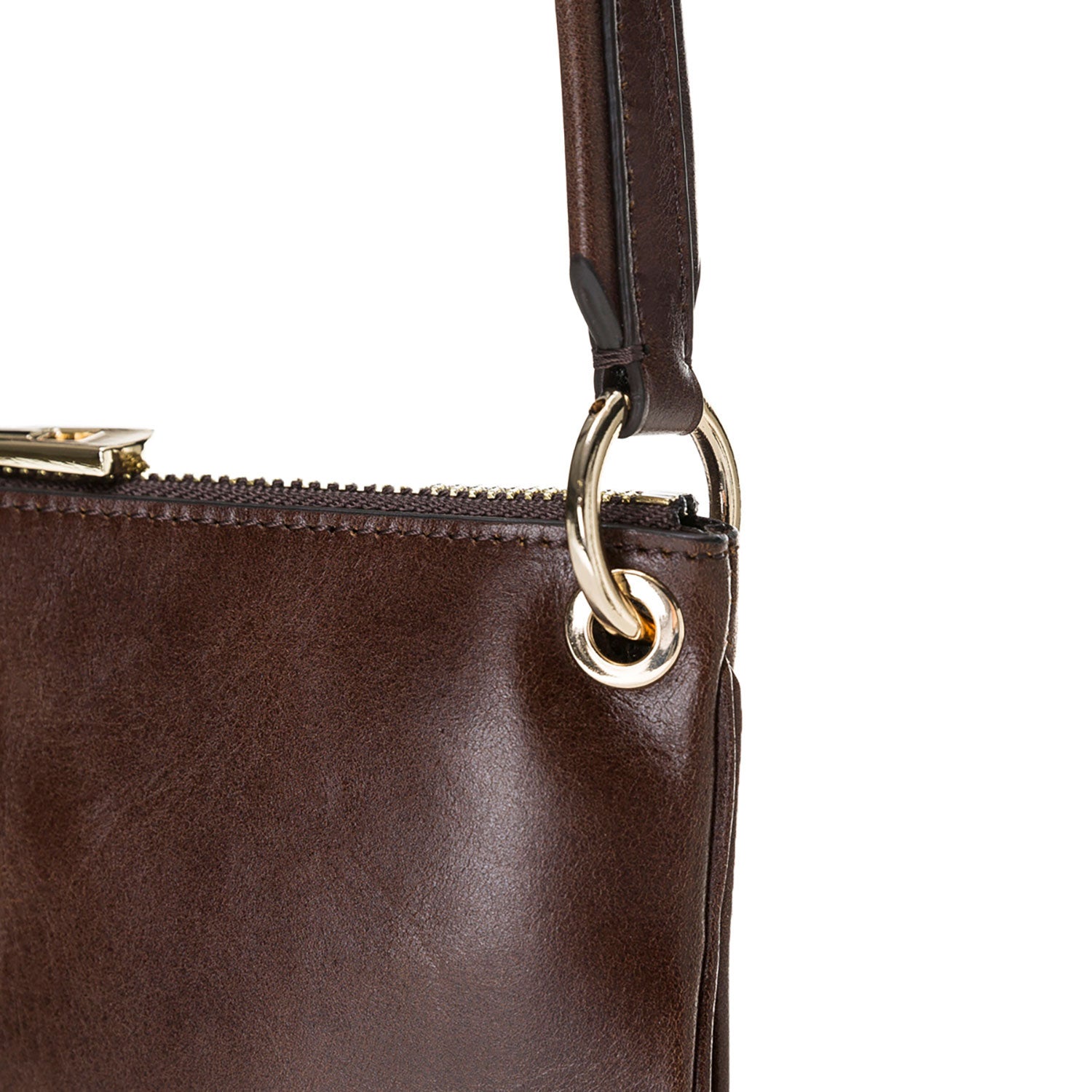 Jane Leather Handbag - DARK BROWN - saracleather