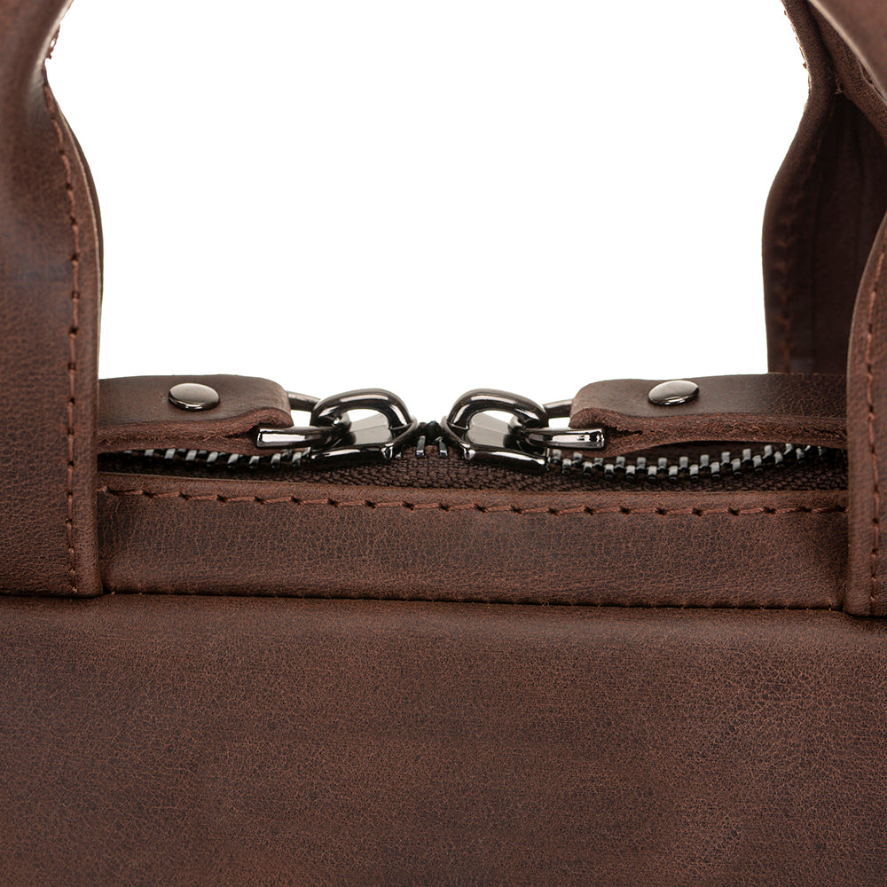 Apollo Leather Laptop Bag 13 Inch - BROWN - saracleather