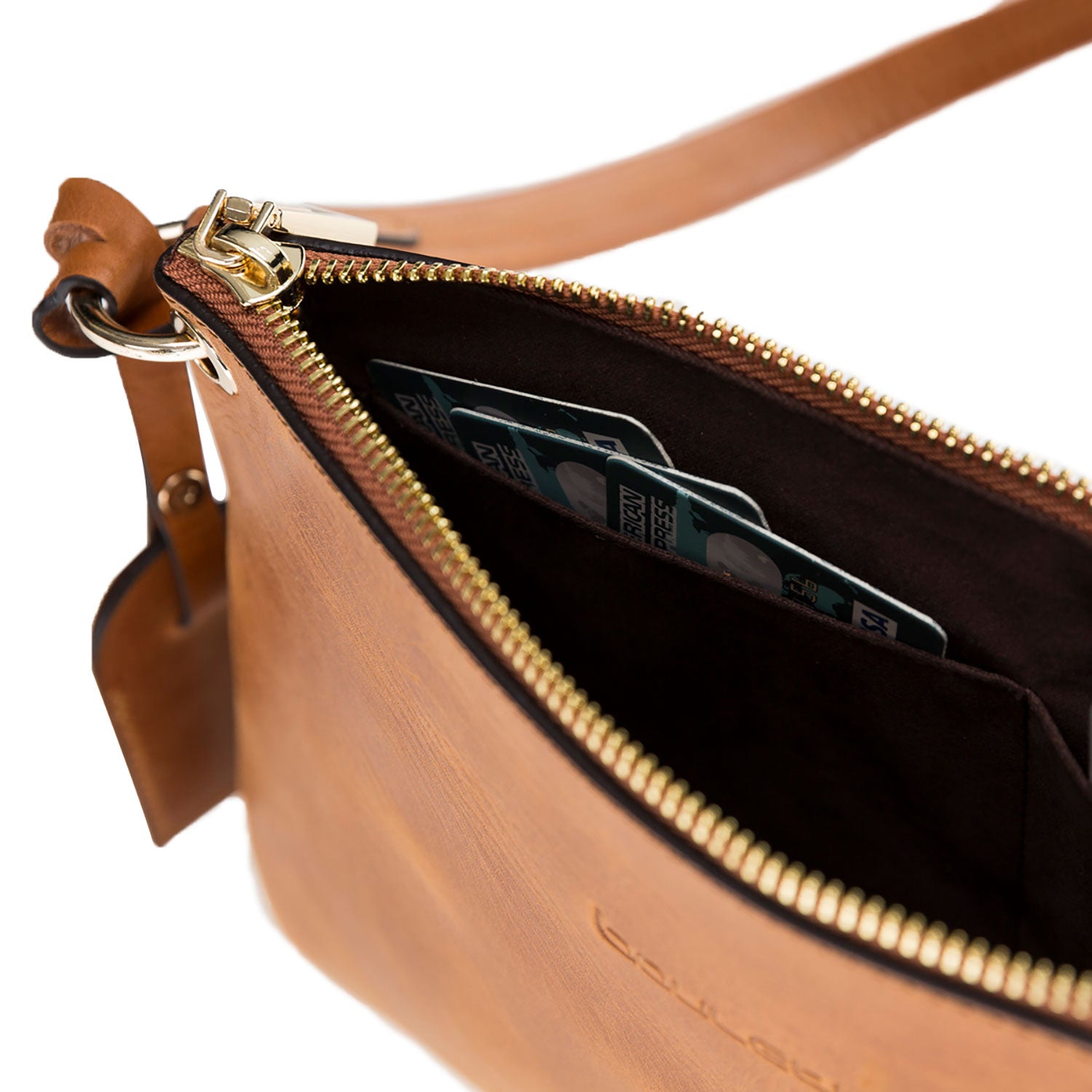 Jane Leather Handbag - TAN - saracleather