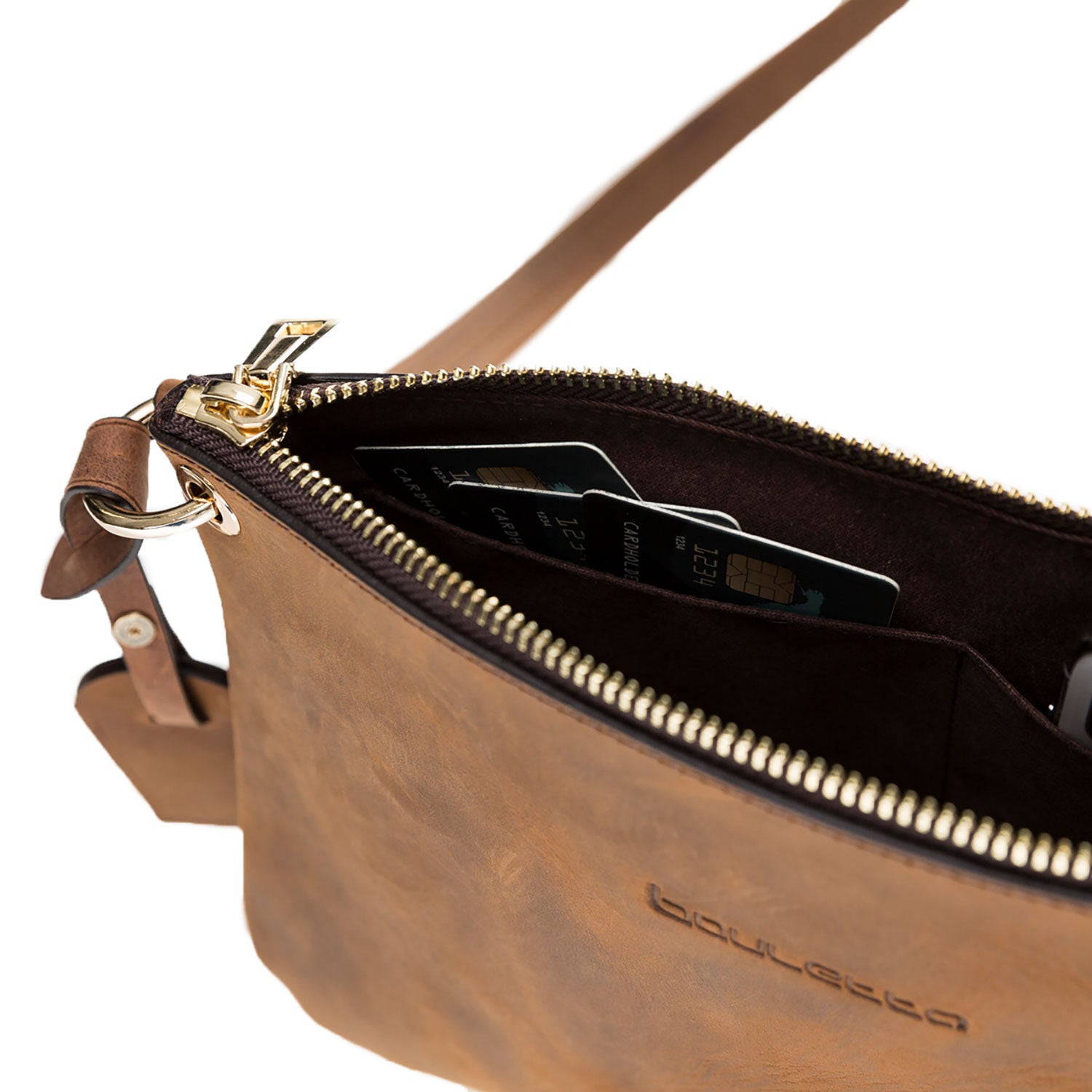 Jane Leather Handbag - BROWN - saracleather