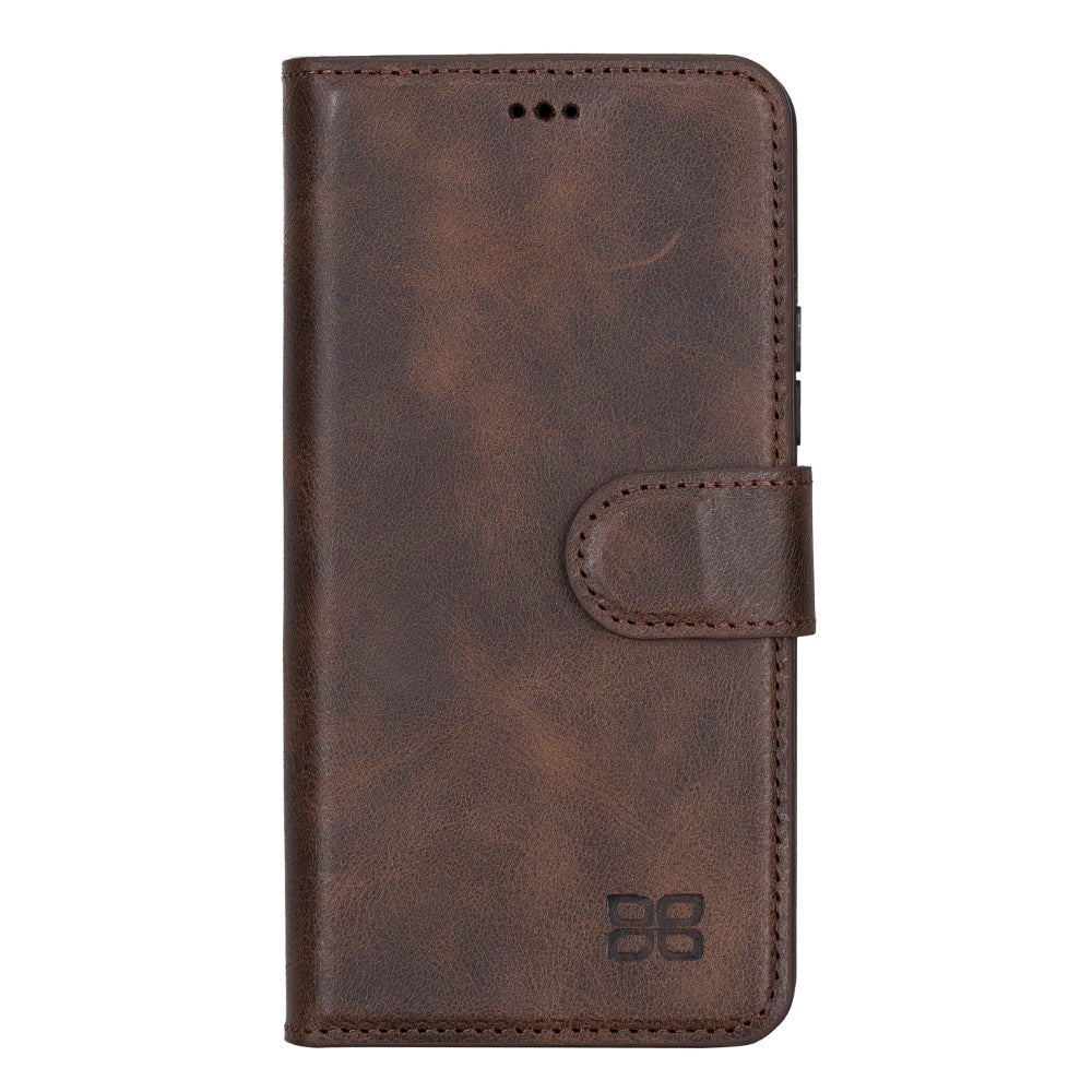 Magic Magnetic Detachable Leather RFID Blocker Wallet Case for Samsung Galaxy S22 Plus (6.6") - BROWN