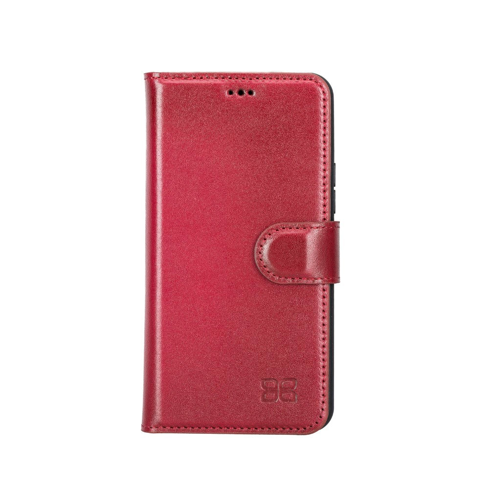 Magic Magnetic Detachable Leather RFID Blocker Wallet Case for Samsung Galaxy S22 (6.1") - RED