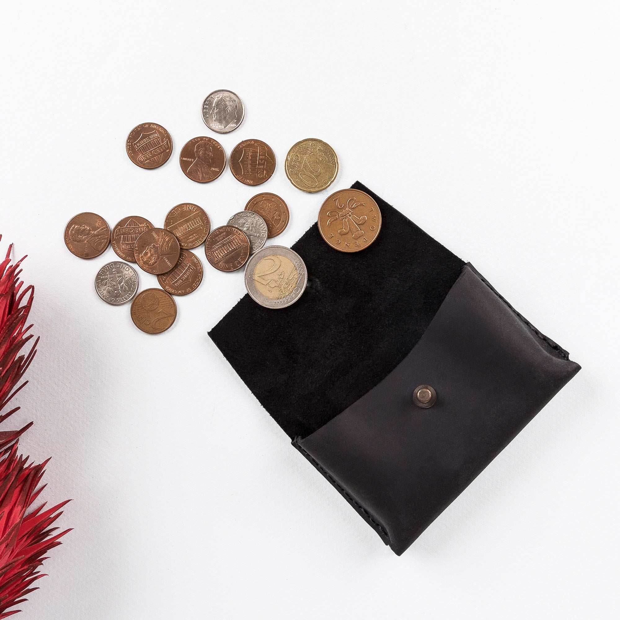 Dione Leather Business Card Holder - BLACK - saracleather