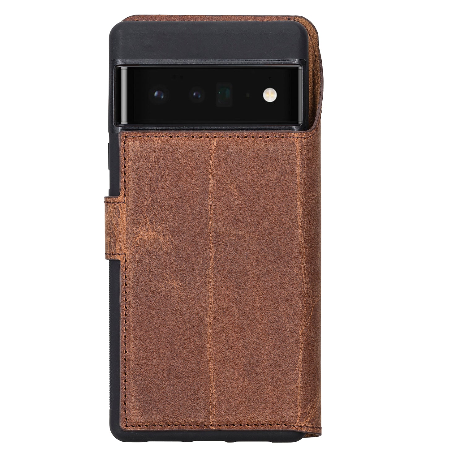 Magic Magnetic Detachable Leather RFID Blocker Wallet Case for Google Pixel 6 Pro (6.7") - BROWN