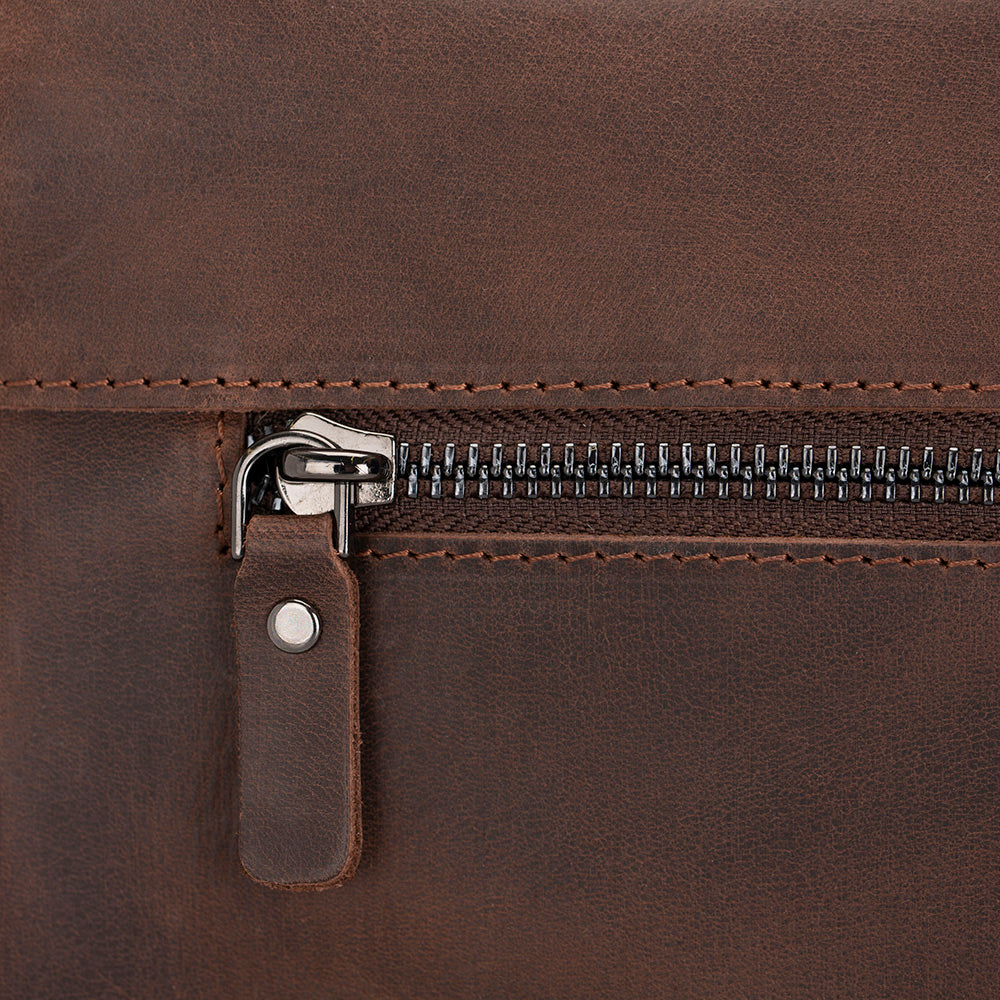 Apollo Leather Laptop Bag 13 Inch - BROWN - saracleather