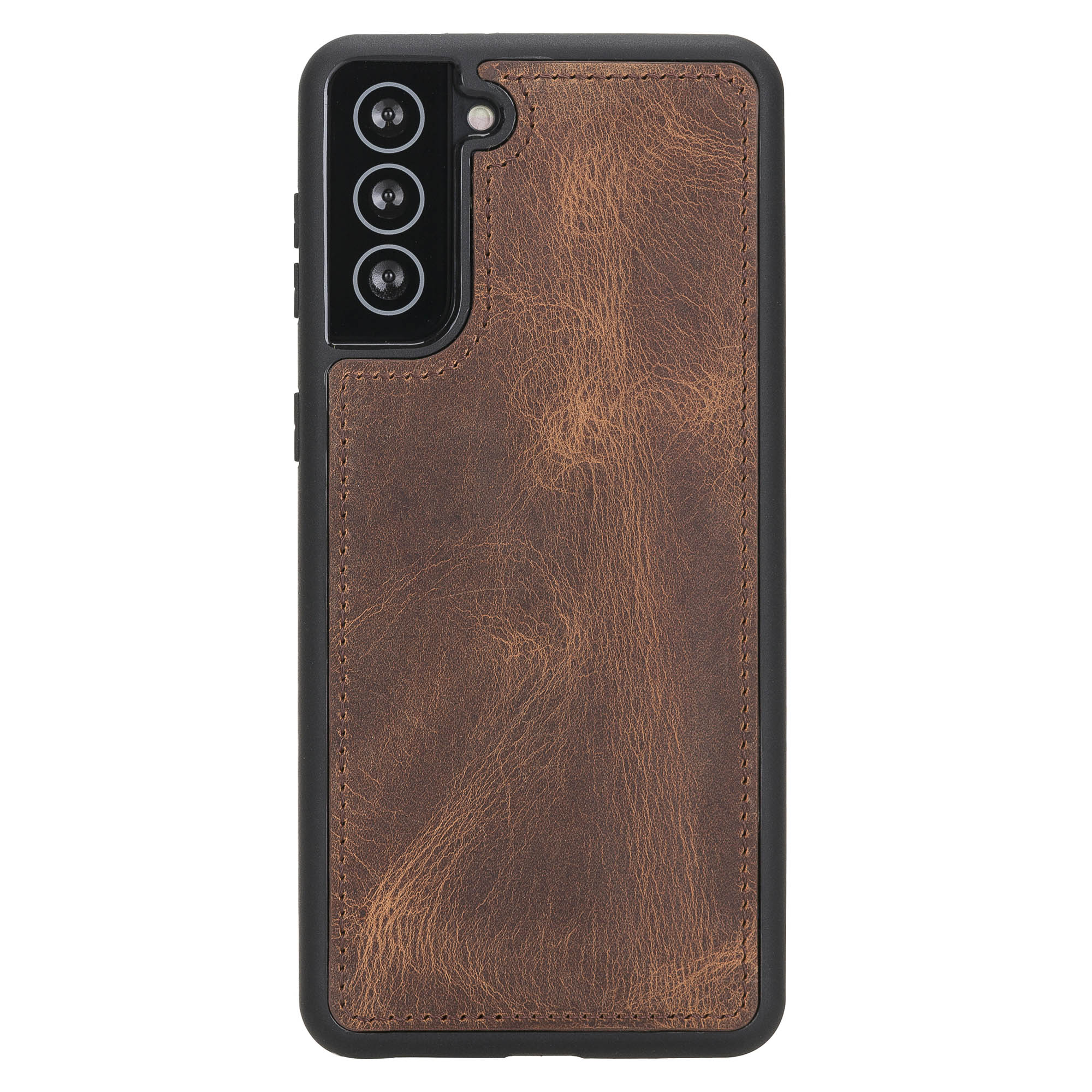 Magic Magnetic Detachable Leather Wallet Case for Samsung Galaxy S21 Plus 5G (6.7") - BROWN - saracleather