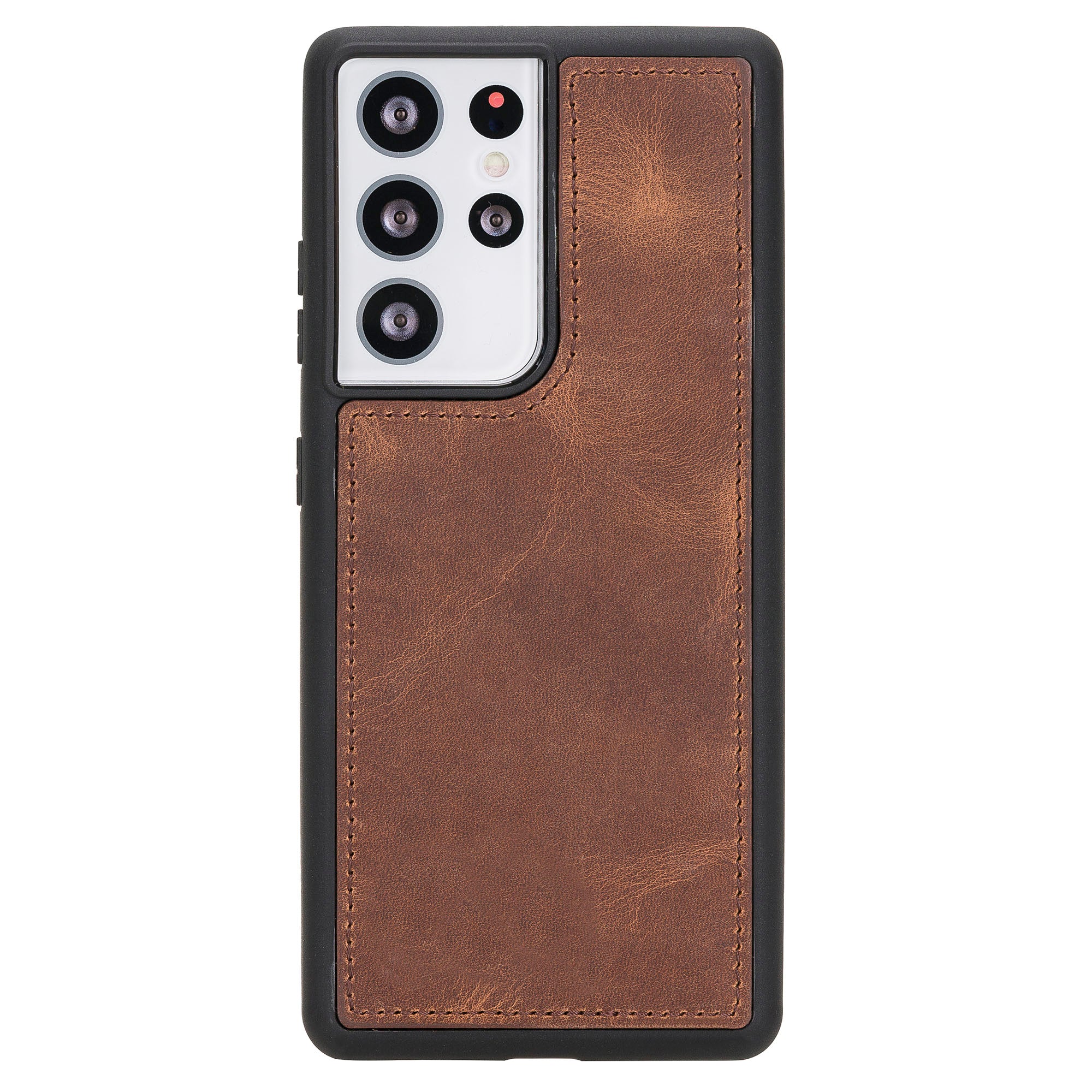 Magic Magnetic Detachable Leather Wallet Case for Samsung Galaxy S21 Ultra 5G (6.8") - BROWN - saracleather