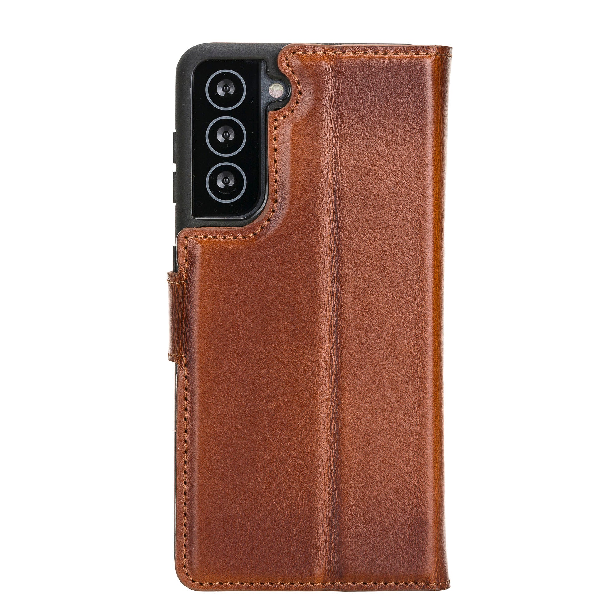 Magic Magnetic Detachable Leather Wallet Case for Samsung Galaxy S21 5G (6.2") - EFFECT BROWN - saracleather