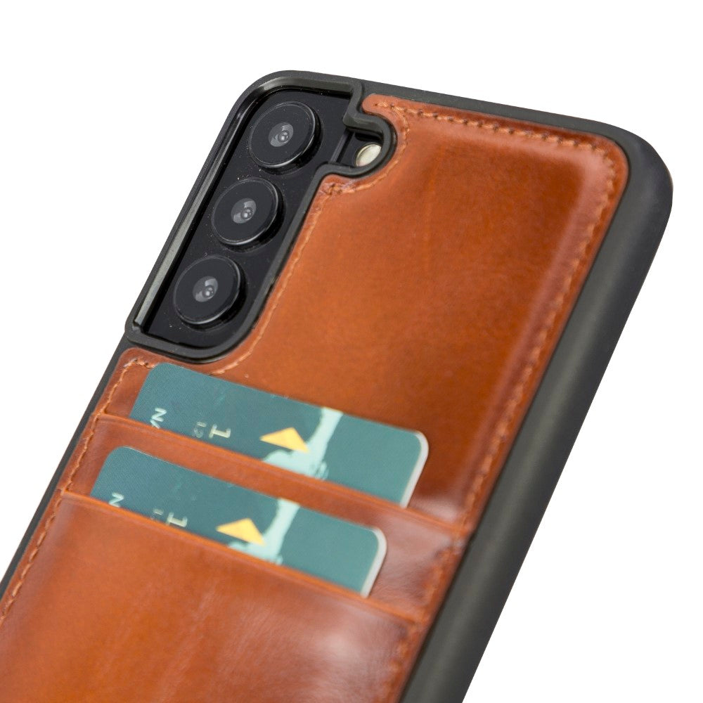 Flex Cover Leather Back Case with Card Holder for Samsung Galaxy S22 (6.1") - EFFECT TAN