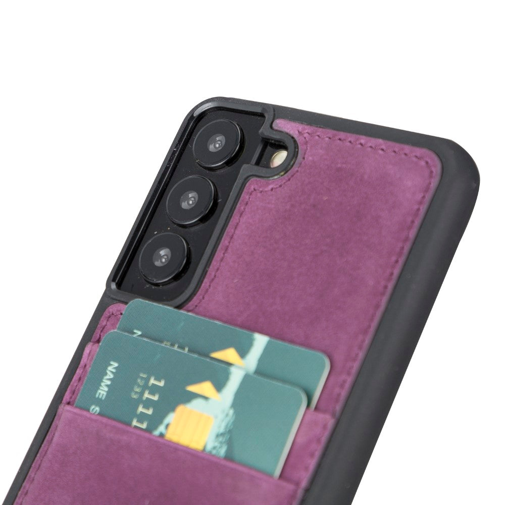 Flex Cover Leather Back Case with Card Holder for Samsung Galaxy S22 (6.1") - PURPLE