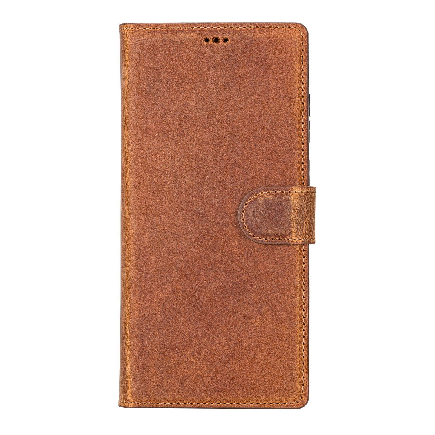 Liluri Magnetic Detachable Leather Wallet Case for Samsung Galaxy S22 Ultra (6.8") - TAN