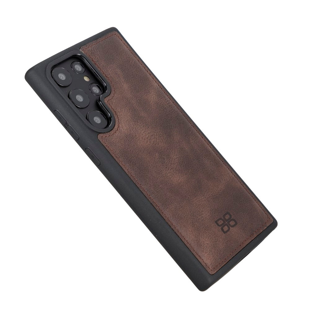 Flex Cover Leather Back Case for Samsung Galaxy S22 Ultra (6.8") - BROWN