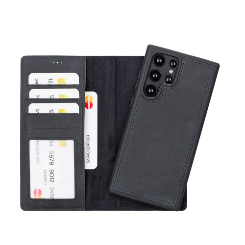 Liluri Magnetic Detachable Leather Wallet Case for Samsung Galaxy