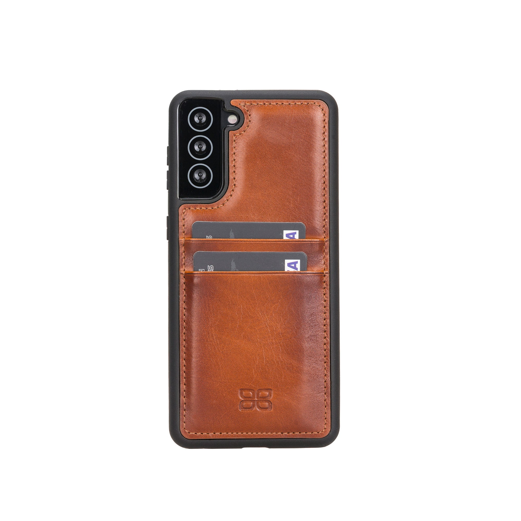 Flex Cover Leather Back Case with Card Holder for Samsung Galaxy S21 5G (6.2") - EFFECT BROWN - saracleather