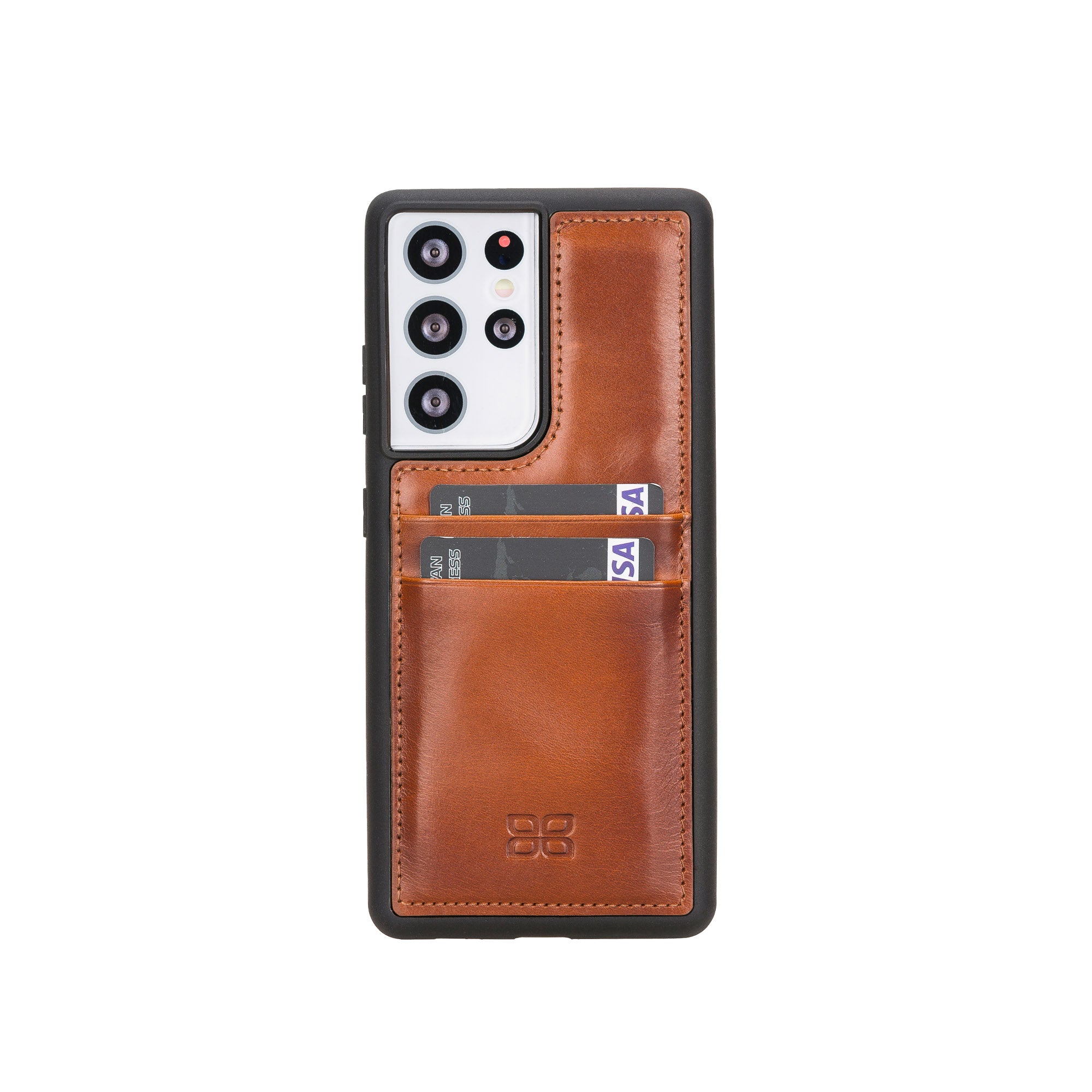 Flex Cover Leather Back Case with Card Holder for Samsung Galaxy S21 Ultra 5G (6.8") - EFFECT BROWN - saracleather