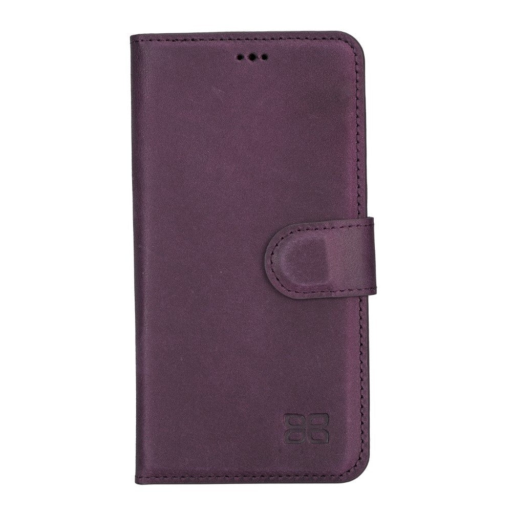 Magic Magnetic Detachable Leather RFID Blocker Wallet Case for Samsung Galaxy S22 (6.1") - PURPLE