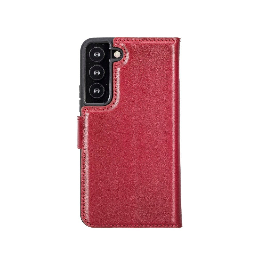 Magic Magnetic Detachable Leather RFID Blocker Wallet Case for Samsung Galaxy S22 Plus (6.6") - RED