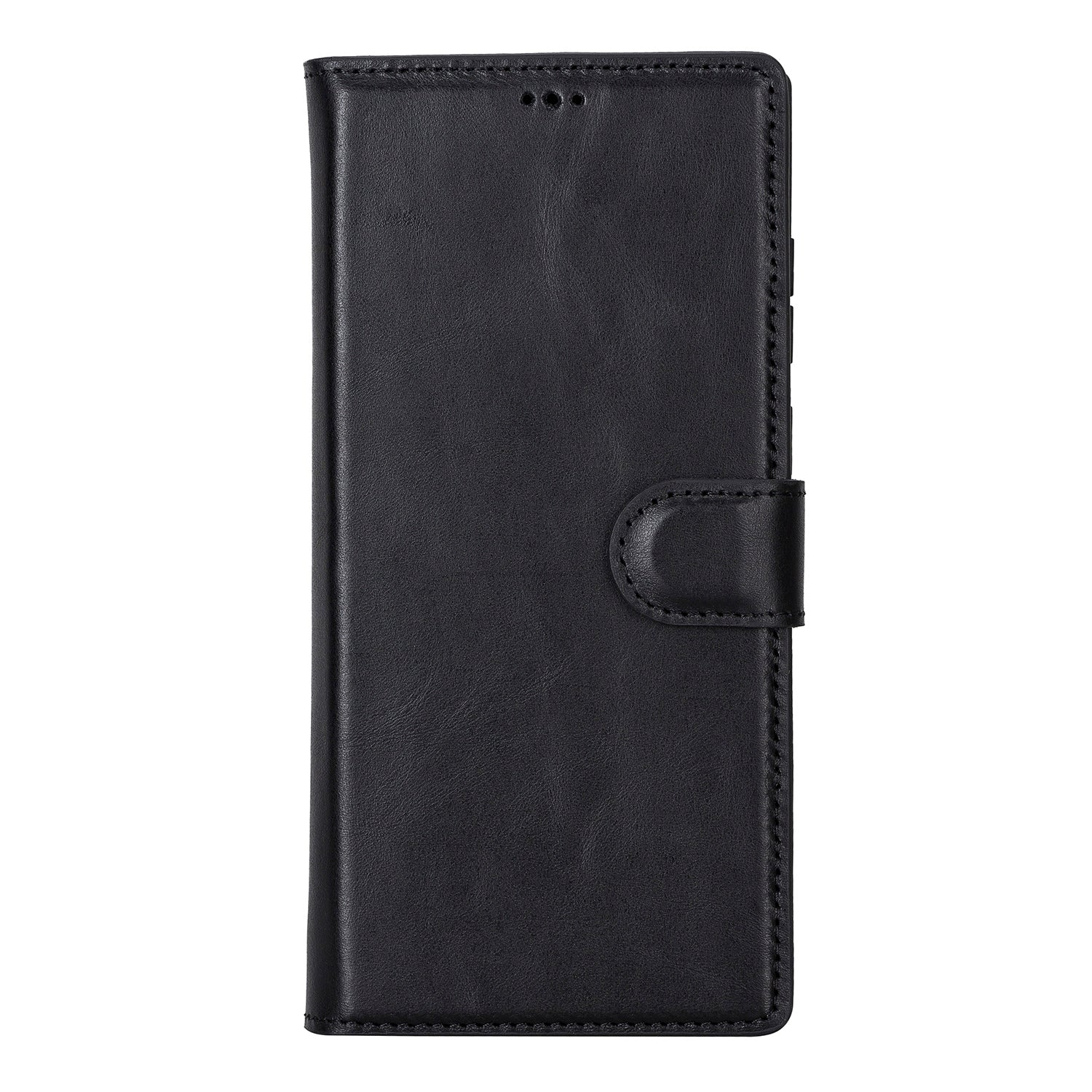 Magic Magnetic Detachable Leather RFID Blocker Wallet Case for Samsung Galaxy S22 Ultra (6.8") - BLACK