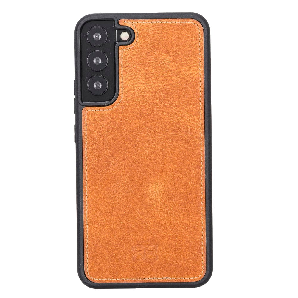 Pouch Magnetic Detachable Leather Wallet Case with RFID for Samsung Galaxy S22 Plus (6.6") - TAN