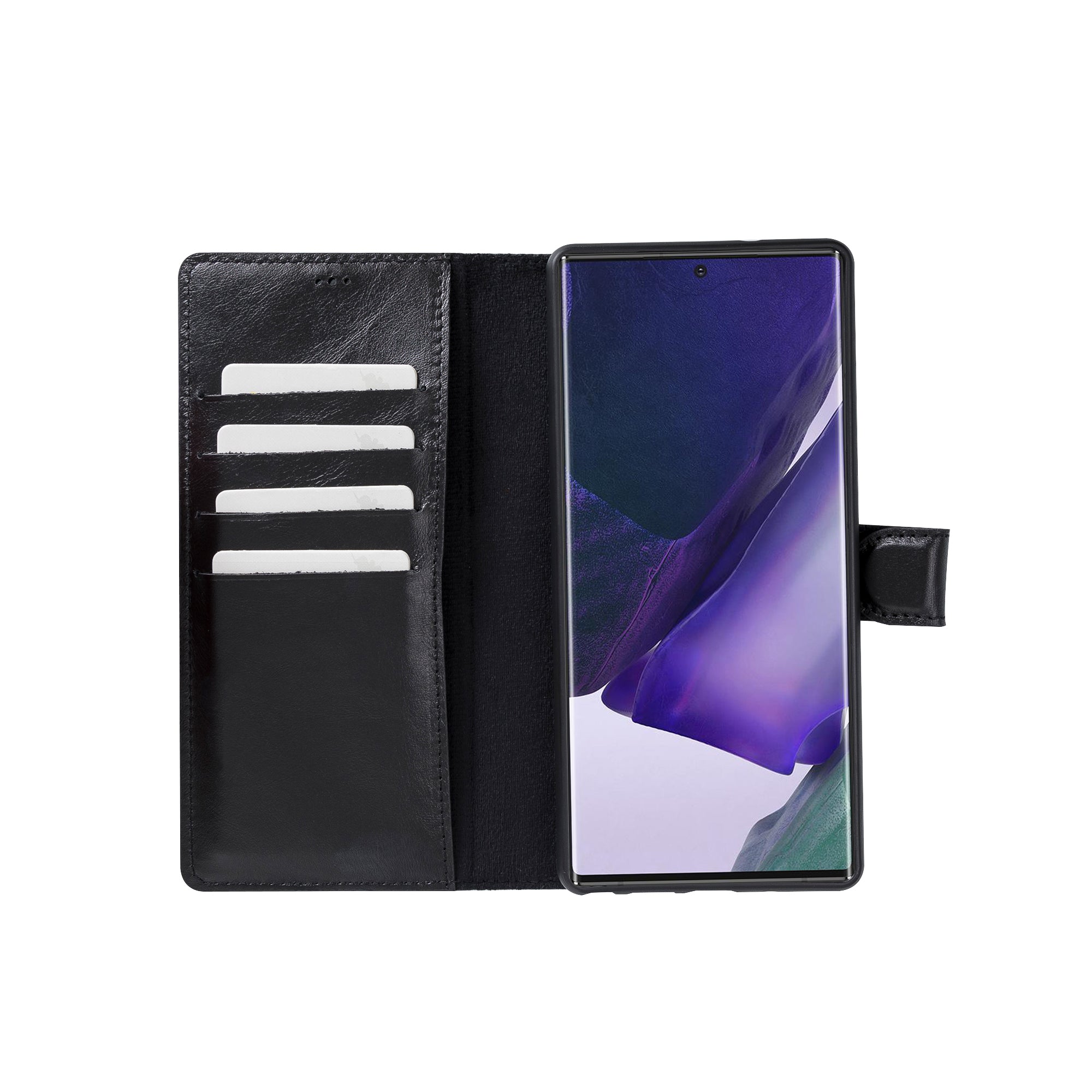 Magic Magnetic Detachable Leather Wallet Case for Samsung Galaxy Note 20 Ultra / Note 20 Ultra 5G (6.9") - BLACK - saracleather