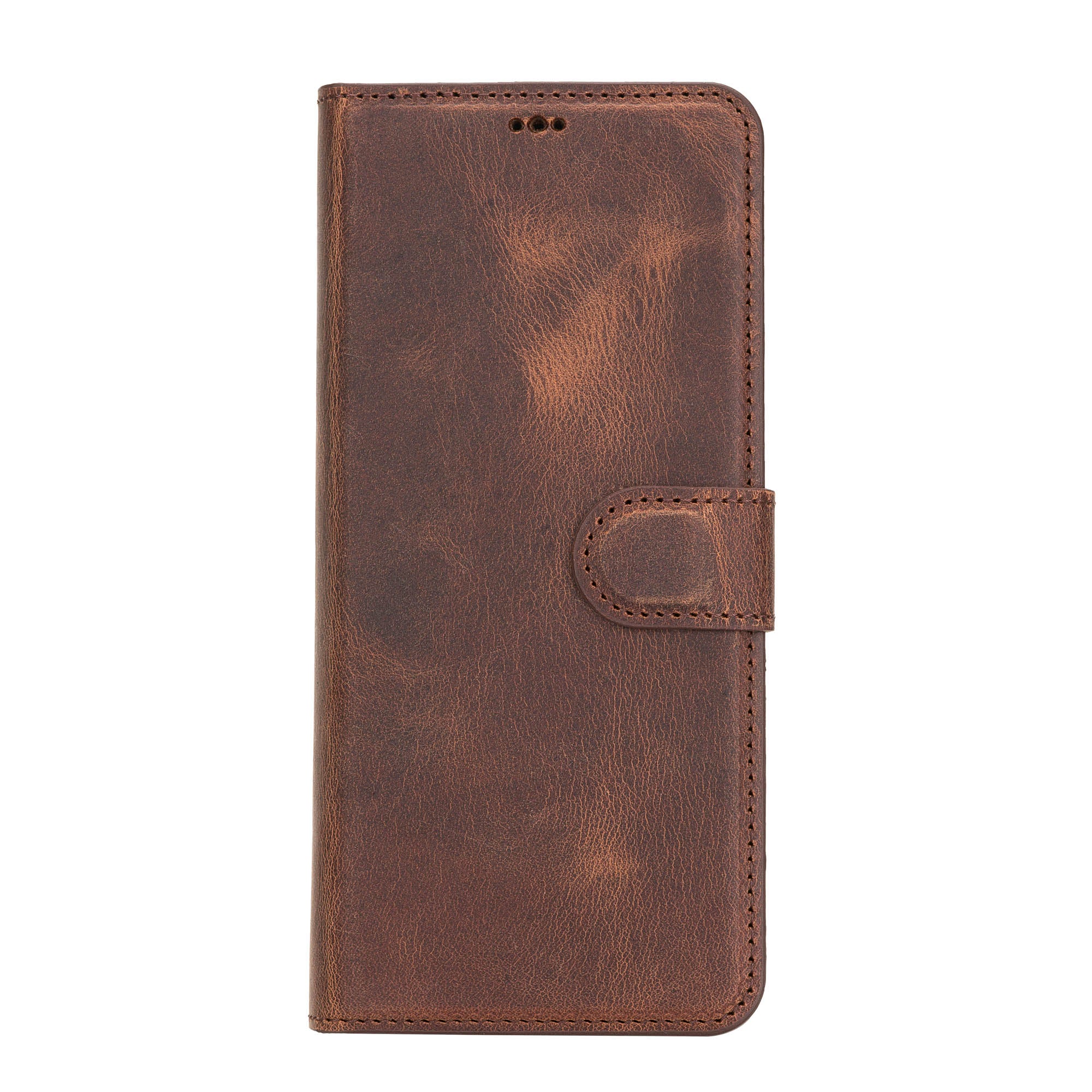 Liluri Magnetic Detachable Leather Wallet Case for Samsung Galaxy S21 Plus 5G (6.7") - BROWN - saracleather