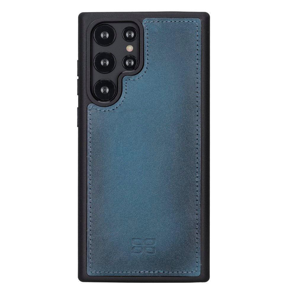 Magic Magnetic Detachable Leather RFID Blocker Wallet Case for Samsung Galaxy S22 Ultra (6.8") - BLUE