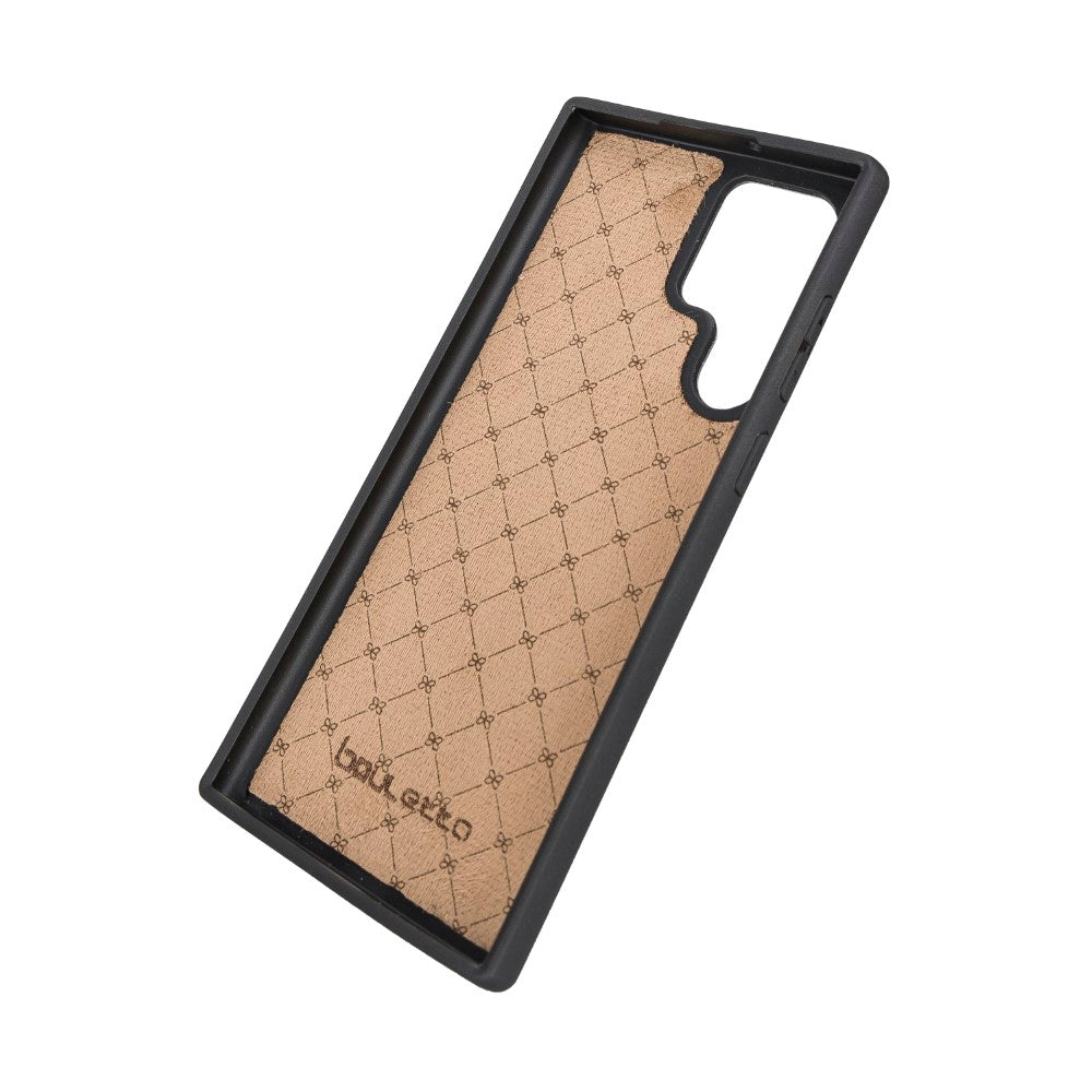 Flex Cover Leather Back Case with Card Holder for Samsung Galaxy S22 Ultra (6.8") - BROWN